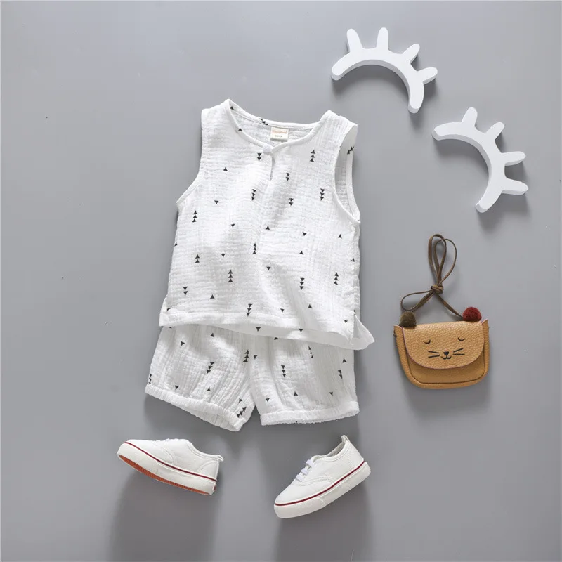 Baby Boys Clothes 2019 Summer Style Beach Star Tree Print Casual Sport Suit 2Pcs Sets T Shirt + Shorts Baby Girls Clothes Set