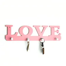 Дверная вешалка, крючки для ключей, вешалка для одежды, деревянная вешалка в форме слова "любовь", 4 крючка на стену, вешалка для ванной комнаты porta chave parede