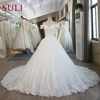 SL-100 Customized White Ball Gown Bridal Dress mariage Vintage Muslim Plus Size Lace Wedding Dress 2020 Princess with Sleeve 1