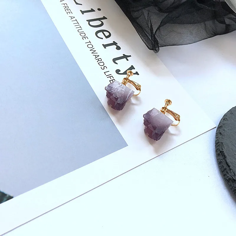 BELLAHYDIARY European Irregular Stone Ear Stud Earrings For Women Girls Jewelry Pendants Bijoux Acrylic Stud Earring Wholesale (4)