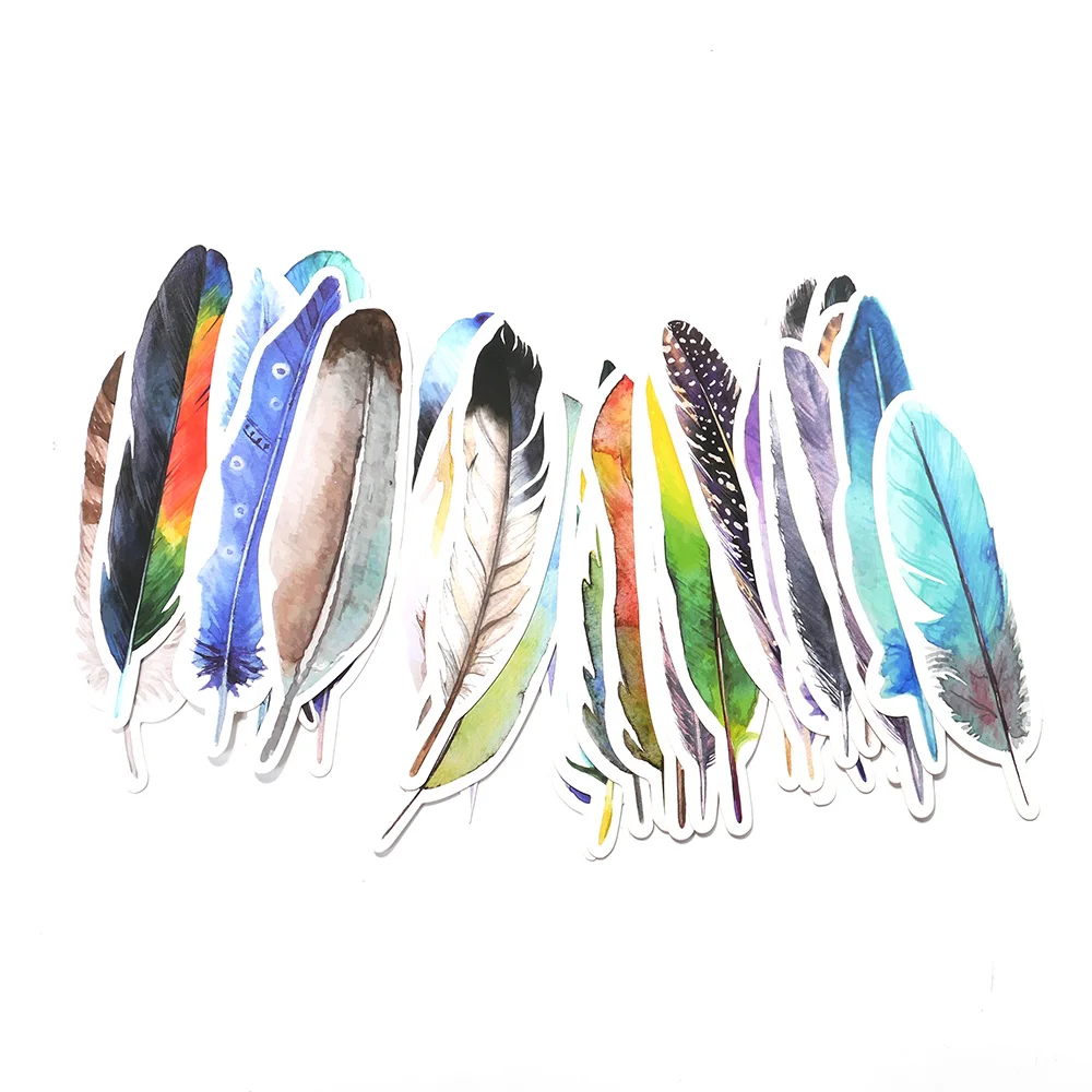 30pcs/box Beautiful feathers Gift Bookmarks Marker Stationery Gift Realistic Kawaii Cartoon Bookmarks Clips Office School Supply afbeelding