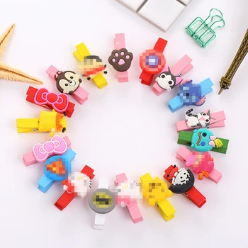 

Coloffice 10pcs/lot Cartoon Creative Mini Clips Christmas Ornaments Custom Wholesale Photo Folders message clips DIY decoration