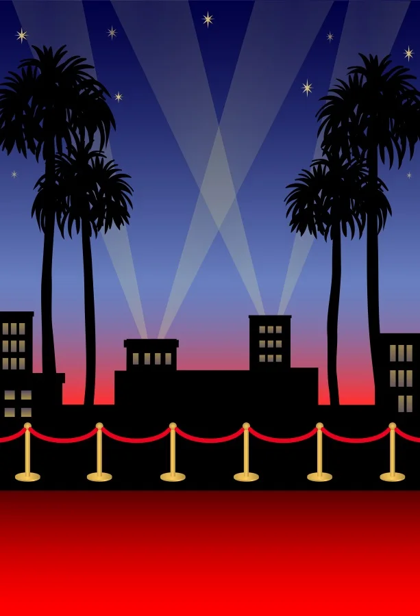 

LaeaccoDusk City Palm Tree Starry Sky Photography Backgrounds Vinyl Customized Photographic Backdrops Props For Photo Studio