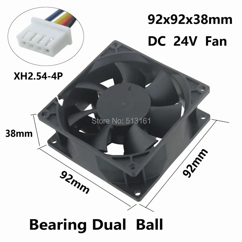 Gdstime 9238 24 V DC 4 Pin PWM разъем 92 мм шарикоподшипник защитного стекла 92x92x38 мм IP65 Водонепроницаемый Вентилятор охлаждения