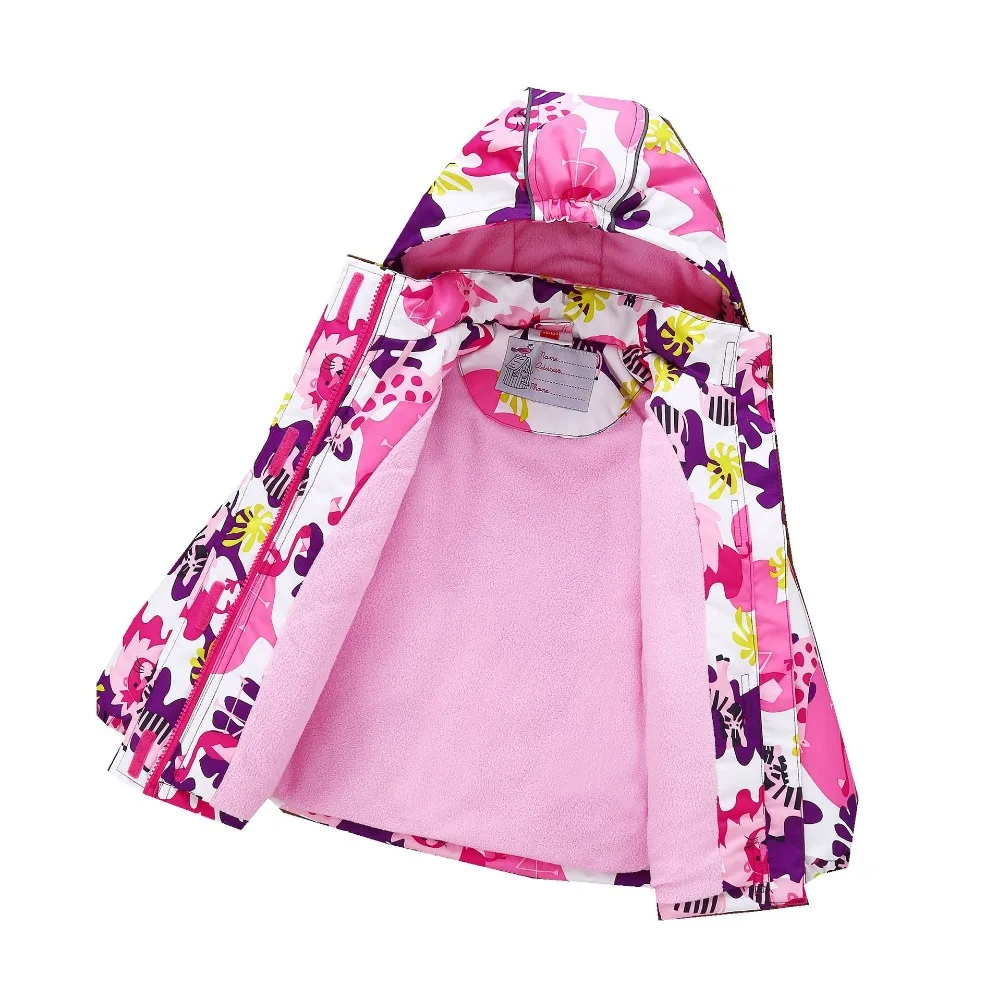 Fashion Heavyweight Children Outfits Waterproof White Printing Baby Girls Jackets Warm Cotton Winter Child Coat 3-12 Years Old