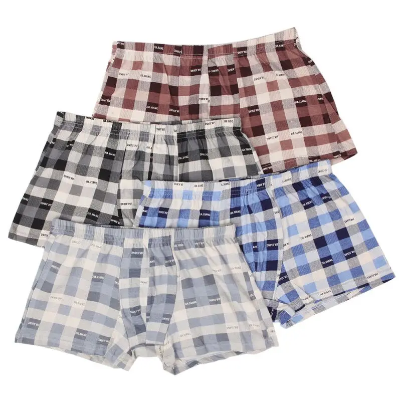 

*Mens Boxers Underwear Cotton Comfortable Shorts Men's Panties Cotton Underpants Home Underwear Classic Plaid Big Size*