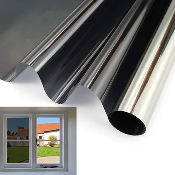 

Self-adhesive Window Glass Film One Way Mirror Silver Insulation Stickers 60*400 cm Solar Reflective Home Decoration Bedroom