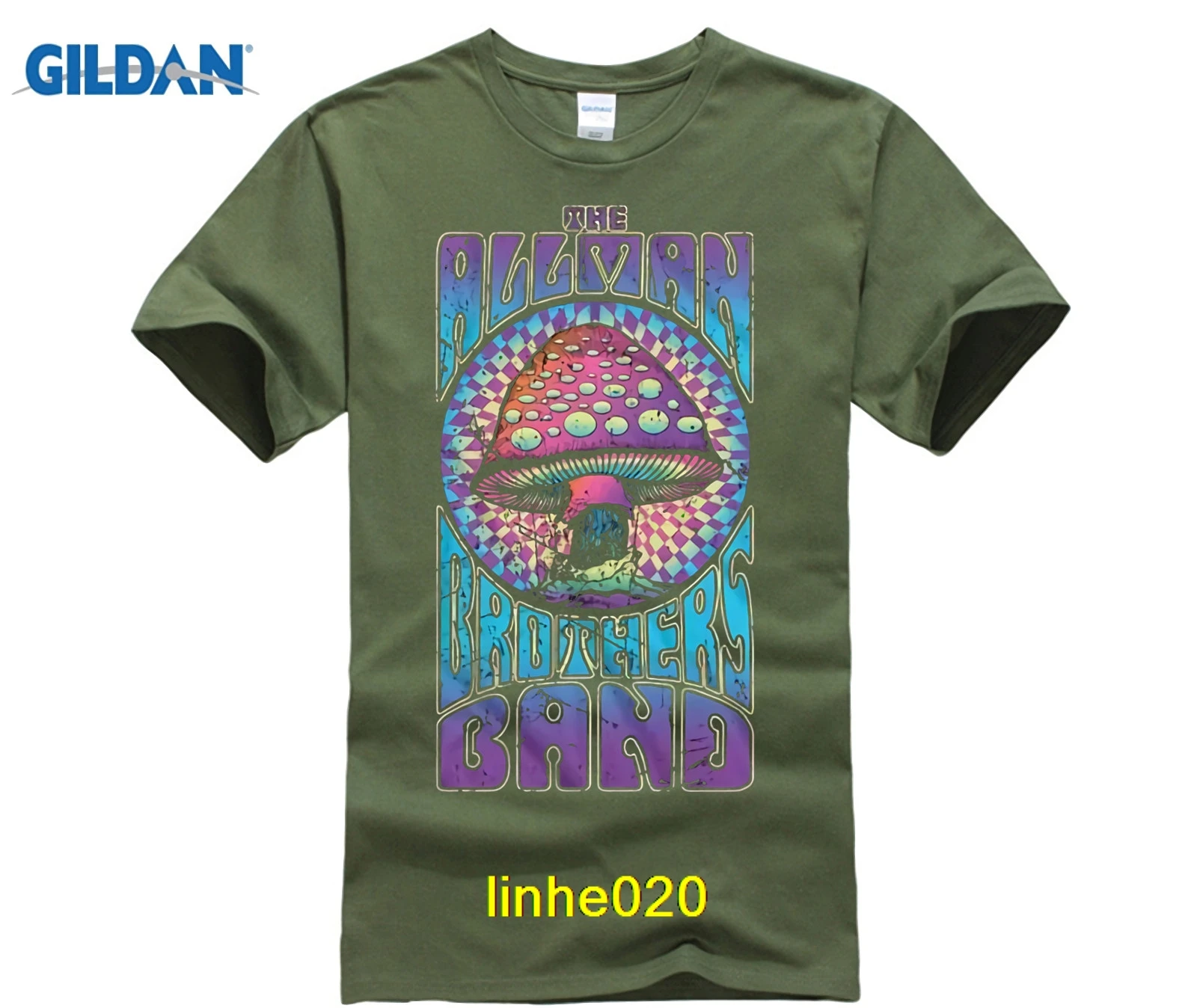 Возьмите ALLMAN Братья Группа Фиолетовый Shroom для мужчин футболка|Футболки| |