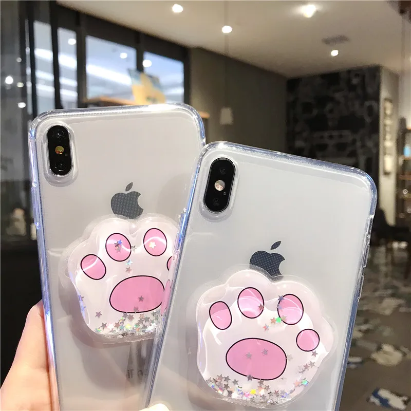 3D Жидкий чехол для телефона с кошачьим когтем Samsung S8 S9 Plus S10 5G Note 8 9 A10 A20 A30 A50 A70 M10 M20