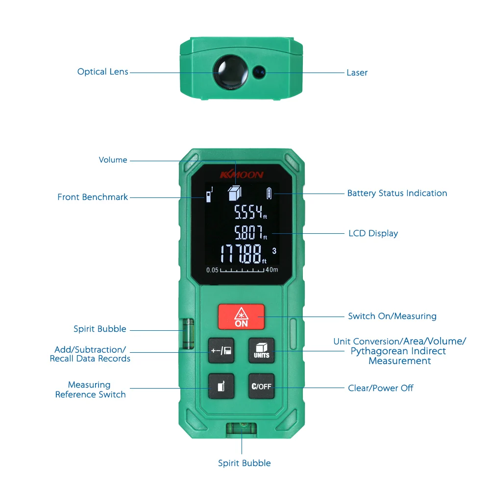 KKmoon цифровой лазерный дальномер строительные инструменты дальномер Площадь мощности 20 группа хранения данных
