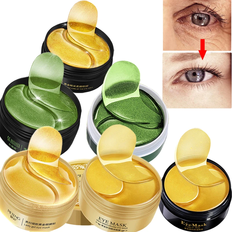 

24K Gold Serum for Face Mask Eye Patches Under The Eyes Dark Circle Puffiness Anti-Aging Wrinkle Collagen Eye Mask Eye Pads