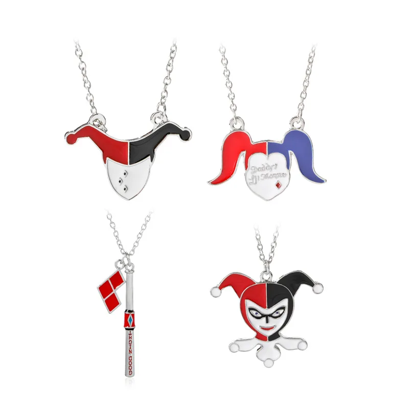 

Fahion Alloy Anime Suicide Squads Series 4 Style Pendant Necklace Chain Choker For Holder Charmed Cewelry Gifts