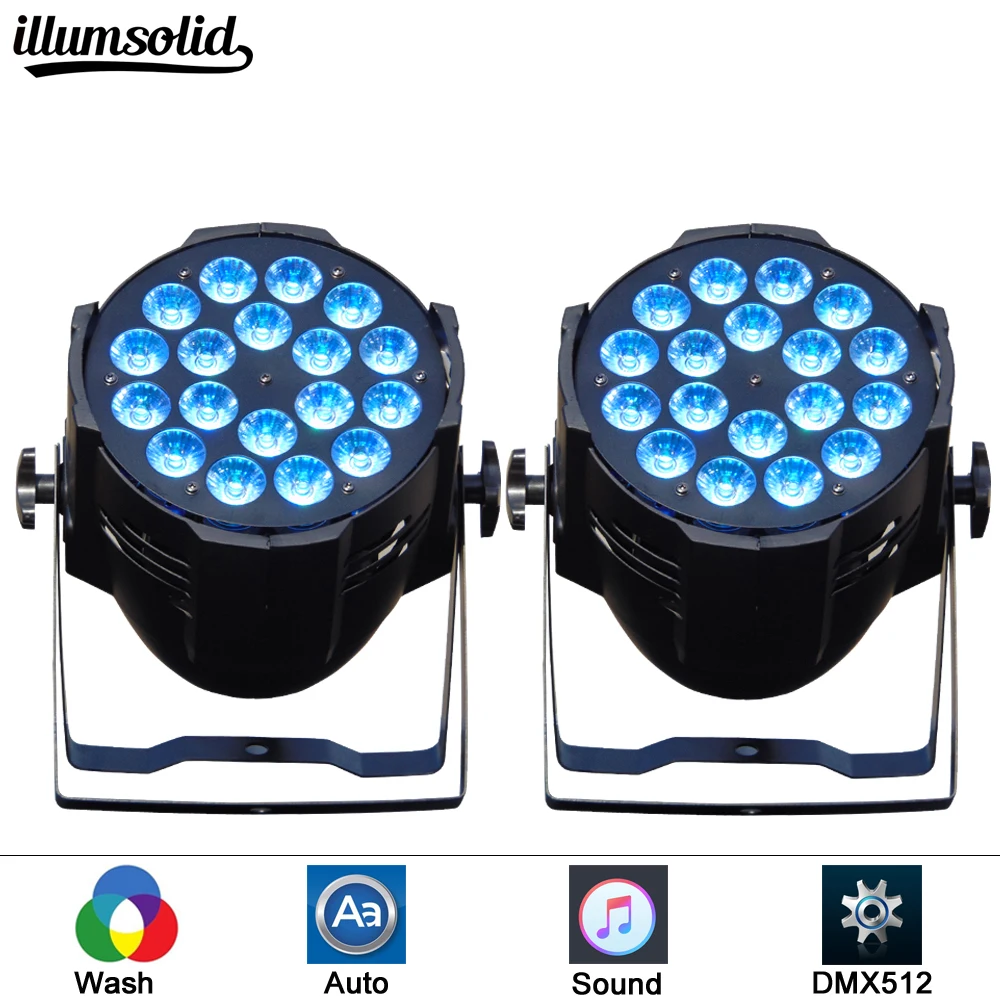 

2pcs/lot Good Quality LED Par 18x12w Wash DMX Par Light Par RGBW LED Par Light for DJ
