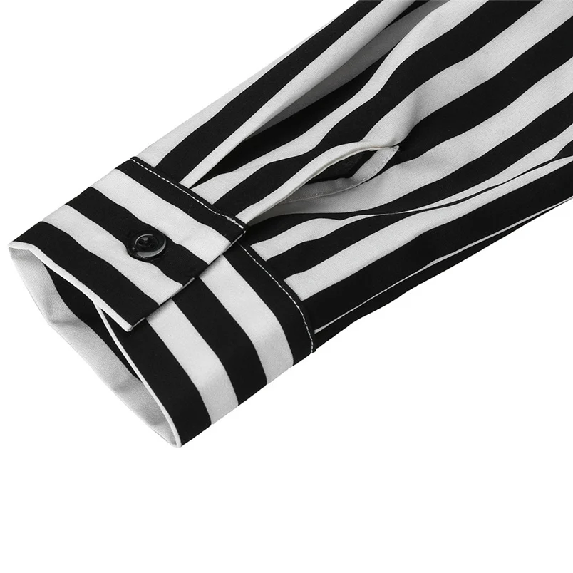 Women Autumn Dress Fashion Stripe Printed Long Sleeves Button Bandage Belt Shirt Long Dress Elegant Vestido Wholesale #K07 (5)