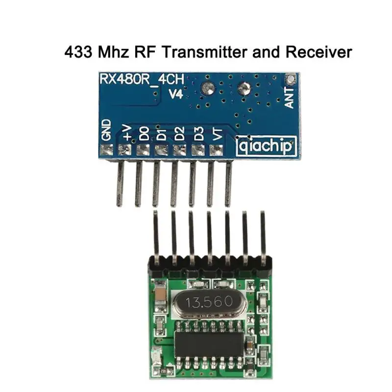 

433MHz RF Relay Receiver Module and Learning Code 1527 Transmitter Module DIY Smart Remote Control for Door Curtain Garage Gate