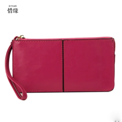 XIYUAN BRAND 2017 Hot Fashion Women Girl Purse Wallet High Quality Long Leather Bow Cute ID Card Holders Handbag Wallets red