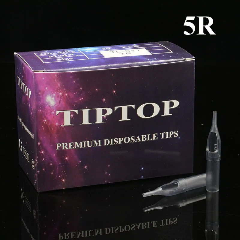 

100Pcs Grey Disposable Tattoo Tips 5RT Sterile Assorted Plastic Classical Tattoo Tips For Tattoo Machine Free Shipping