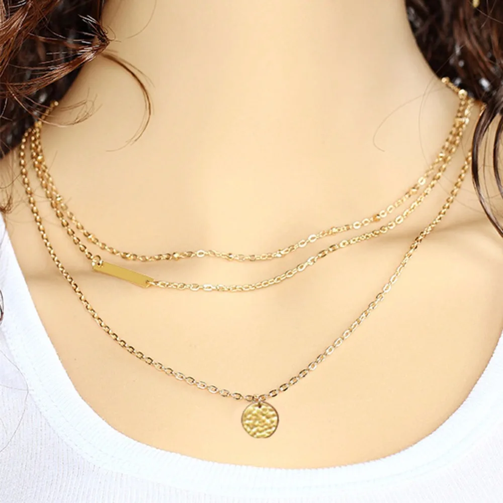 1Pc Different kinds Fashion Simple Pearl Pendant Multi layer Chain