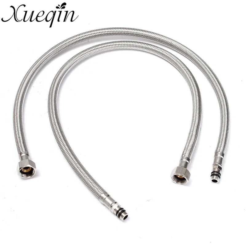 

2Pcs 24''Length Line Pipe Stainless Steel Flexible Faucet Water Hose Tap 3/8"OD Water Hose Connector Adaptor Water Pipe
