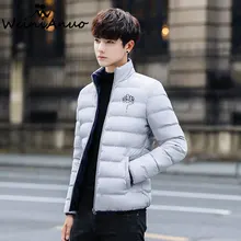 WEINIANUO Brand Winter Warm Jackets Coats Cotton Padded Top Quality Solid Coats Male Parkas Stand Collar Winter Jackets Men 292