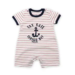 Для новорожденных одежда для малышей мальчиков детские комбинезоны короткий рукав Детские комбинезоны Летняя Одежда для младенцев 6-24 м