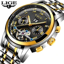 Relogio Masculino LIGE Mens Watches Top Brand Business Automatic Mechanical Watches Mens Stainless Steel Waterproof Sport Watch Relogio Masculino LIGE Mens Watches Top Brand Business Automatic Mechanical Watches Mens Stainless Steel Waterproof Sport Watch