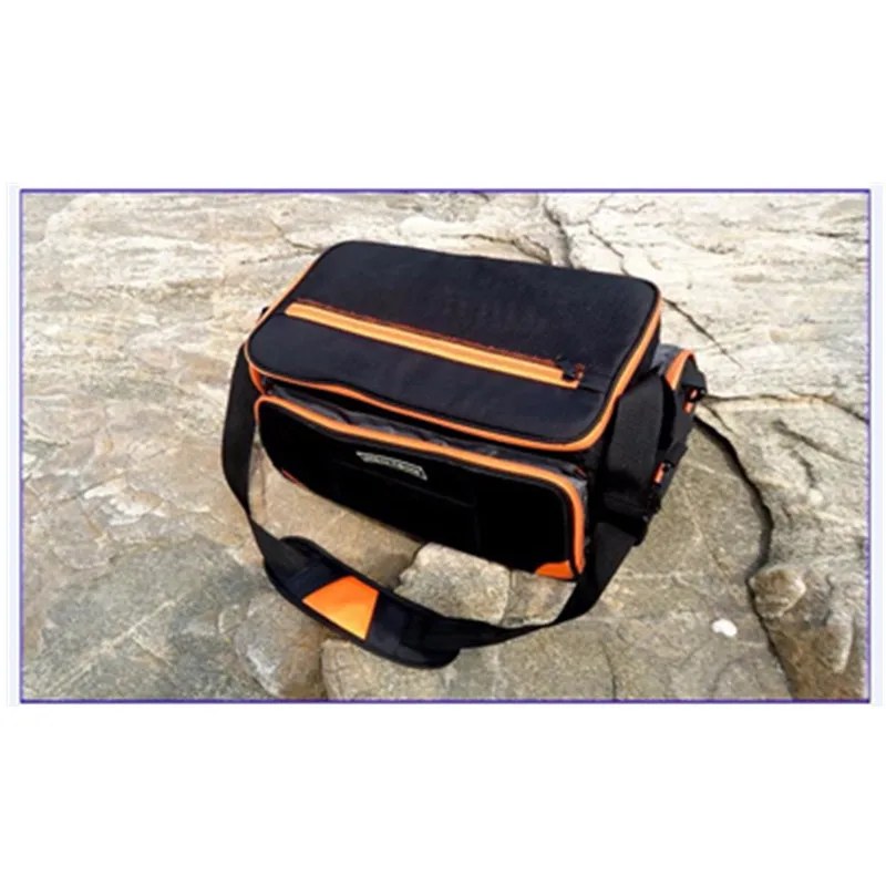 Рыболовная Сумка 38*13*24 см многоцелевой 1200D нейлоновая Bolsa Pesca черная водостойкая