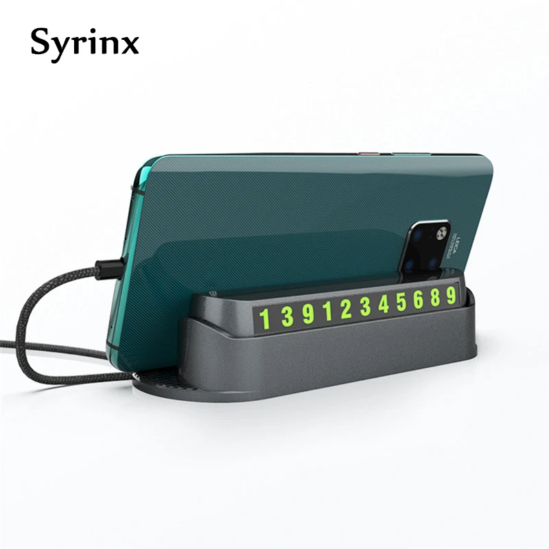 

Car Styling Temporary Parking Card Phone Holder For iphone Hideable Night Luminous Car Parking Number with Air Freshener Perfume