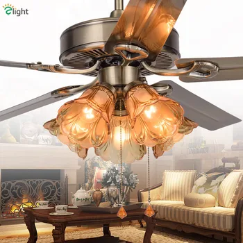 

Modern Lustre Bronze Metal Dimmable Led Ceiling Fan Lamp Simple Glass Dining Room Led Ceiling Fans Lights Led Ceiling Fan Light