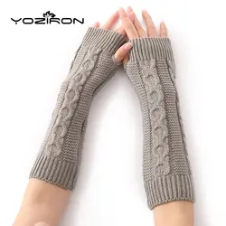 YOZIRON модные Весна-осень-зима 8 Форма перчатки без пальцев для Для женщин Взрослый сплошной Полиэстер варежки шерстяные женские митенки
