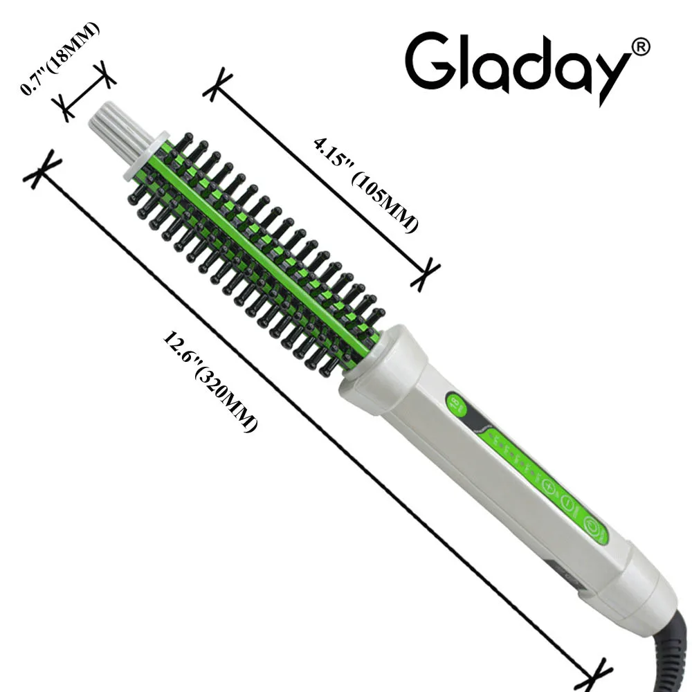 Gladay 3 в 1 керамическая расческа для волос, бигуди, ролик, Круглый Большой ролик, Вэйвер, горячая Распродажа, электрическая щетка для волос, выпрямитель для волос, щетка