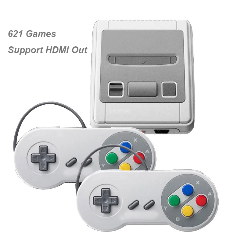 Мини-игровая консоль, встроенные 621 ретро-игры, поддержка HDMI Out SNES, игровой плеер, двойной ручной ТВ игровой консоли, лучший подарок