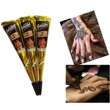 Хна тату крем конус временный боди-арт Mehandi позолоченная краска DIY MSI-19