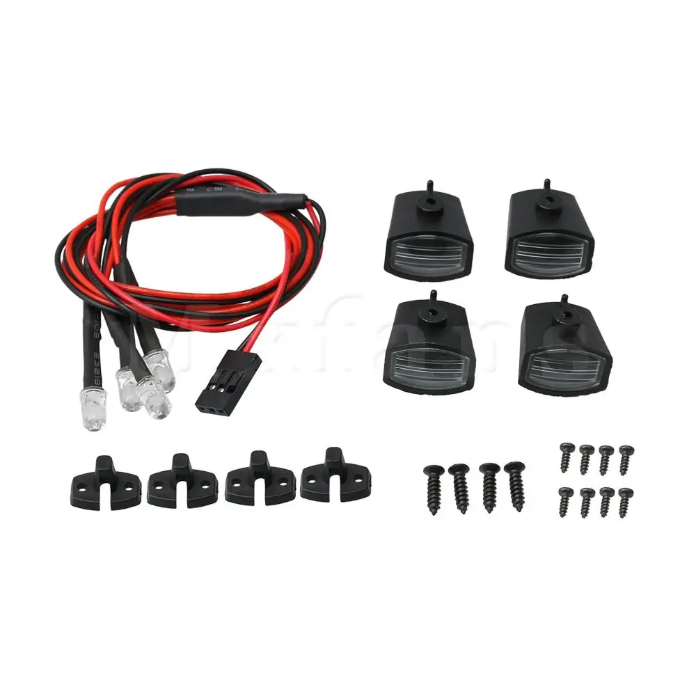 

Mxfans RC Car LED Light Kit with Screws for RC 1:10 Rock Crawler FZ0028 5V 14MM Width 4 White Square Lights