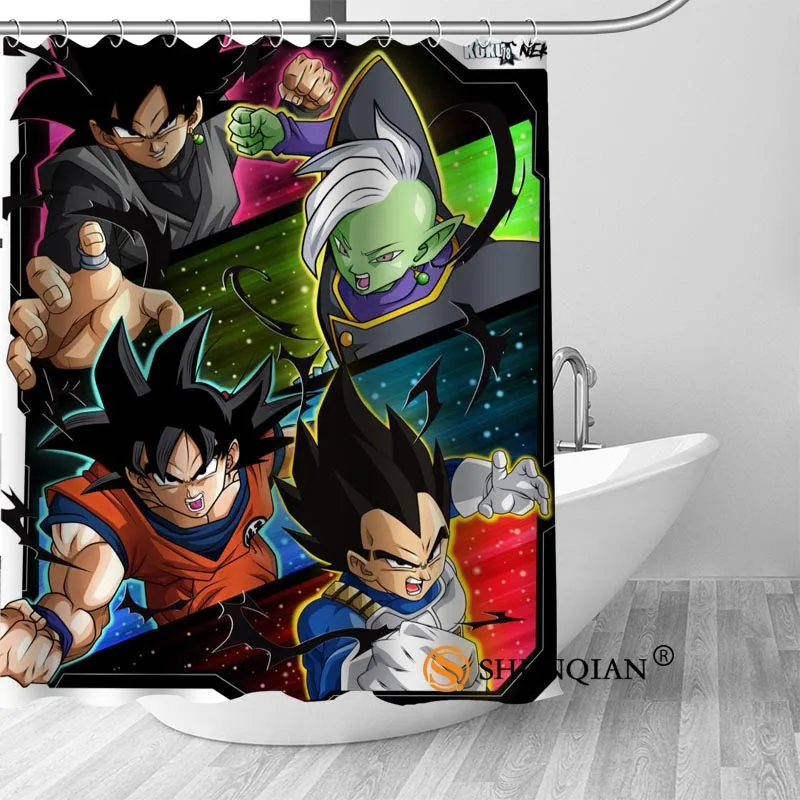 Custom Dragon Ball Hot Sale Polyester Fabric Printing Shower Curtain 12 Hooks For The Bathroom 3D Waterproof Bath Curtain