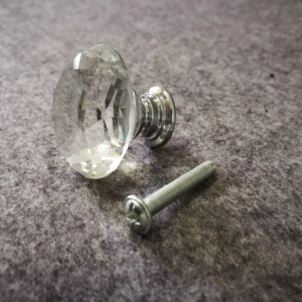 2016 Clear Crystal Glass kitchen Knobs And Handles Dresser