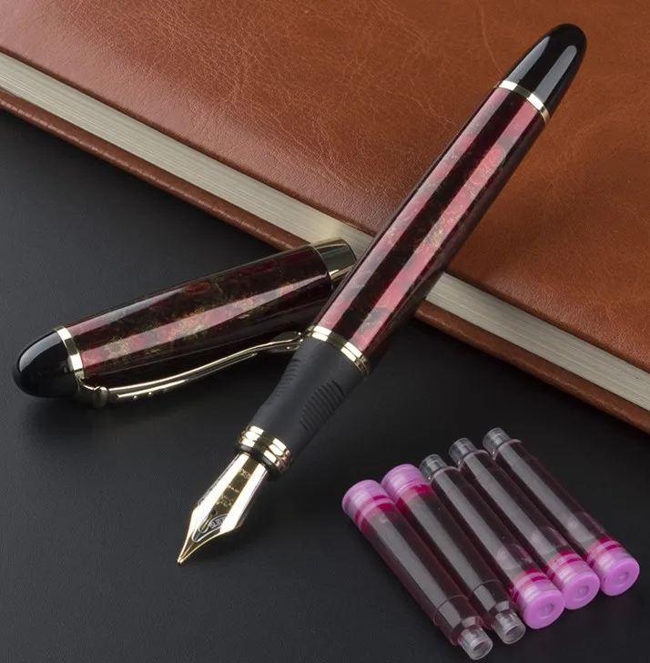 JINHAO X450 класса люкс Бизнес письменный милые ручки подарок Bue 0,5 мм чернильная ручка NIB металлическая авторучка Без пенал для карандашей - Цвет: 01