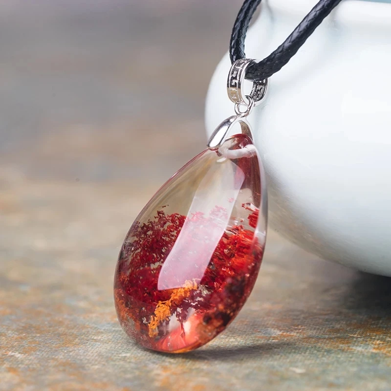 

Ghost phantom quartz crystal Drop pendant specimen healing random 1pc