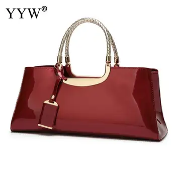 

High Quality Ladies PU Leather Handbags Solid Luxury Handbags Women Designer Women Handbag Red Top-Handle Bags Fashion Totes