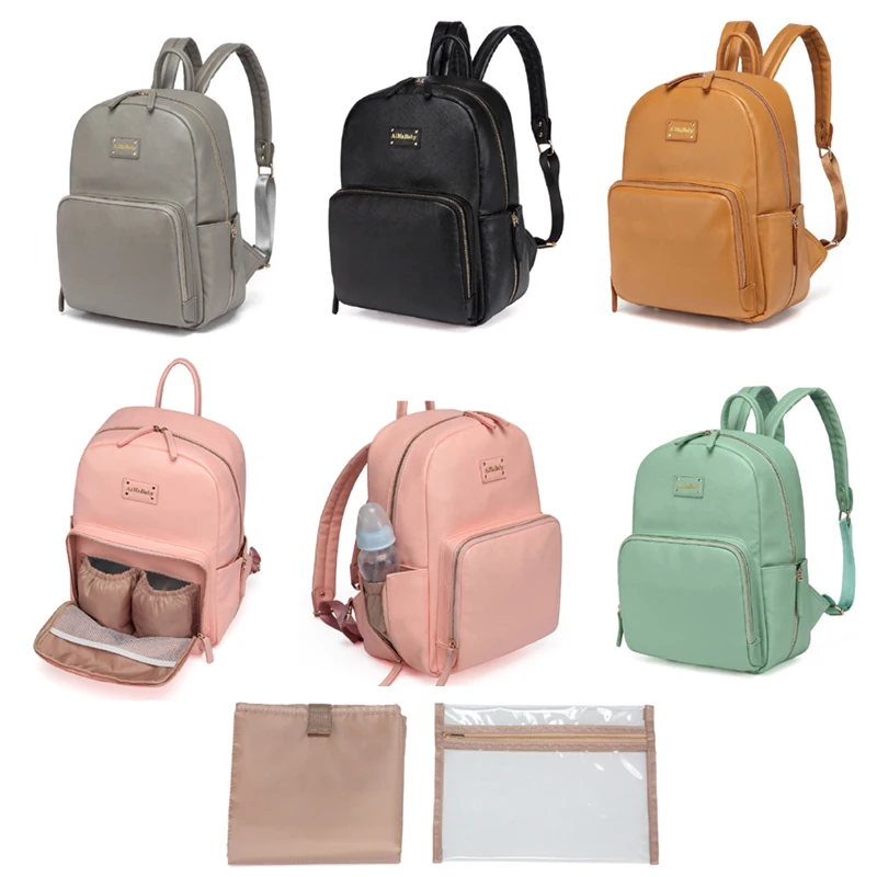 Elegant Diaper Bag Promotion For Promotional Fashion Elegant Practical Pu Leather Baby Changing Ny Diaper Bag Backpack With Pad Amb168
