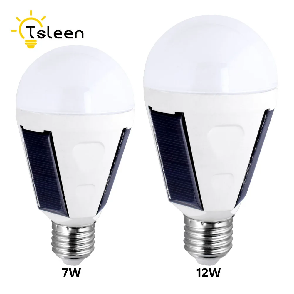 TSLEEN 1PC 7W 12W 85V 265V Smart Power Outages Emergency Solar Bulb