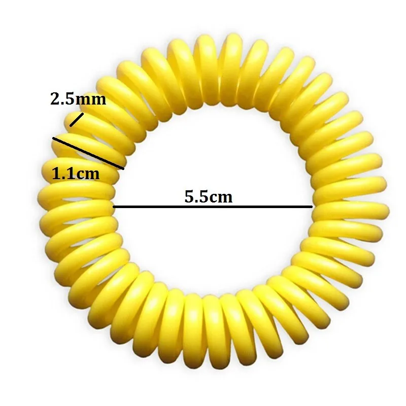 1000 шт эластичная растягивающаяся спиральная катушка браслет телефонное Кольцо Цепь Противомоскитный браслет сильный репеллент ZA0991