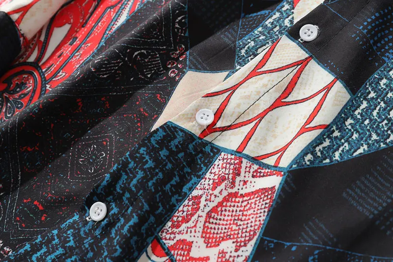 Ukiyo E Geometry Patchwork Shirts 2