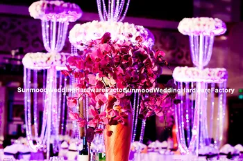 

Clear Crystal Acrylic Column Wedding Decorations for big event wedding stage