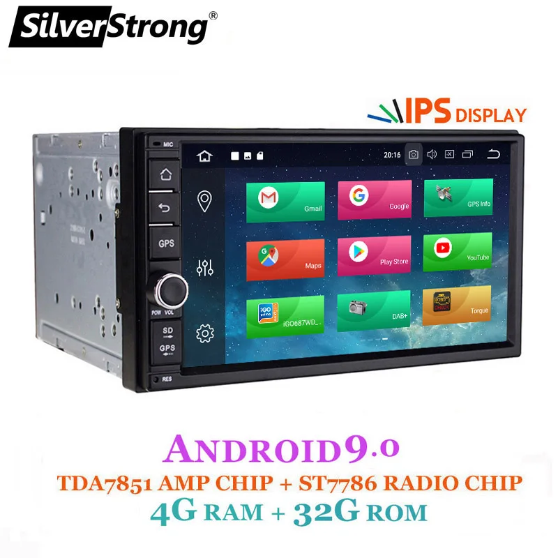 SilverStrong Android9.0 автомобильный DVD 2Din универсальная DSP android Панель IPS OctaCore Автомобильный gps 7 дюймов Автомоби