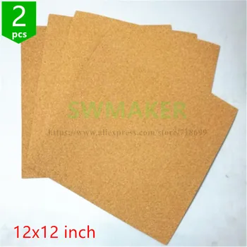 

SWMAKER 2pcs* Cork sheet 12" Squares cork sheet 3mm thick (305mm x 3mm) 100% natural cork plate for Reprap Lulzbot 3D printer