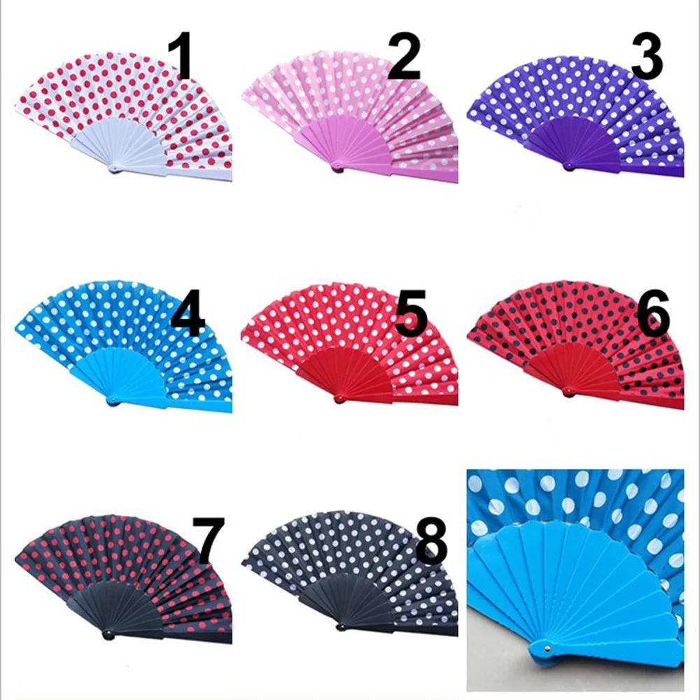 

Cloth wave point folding paper fan retro hand flap fan Chinese wedding party Y46