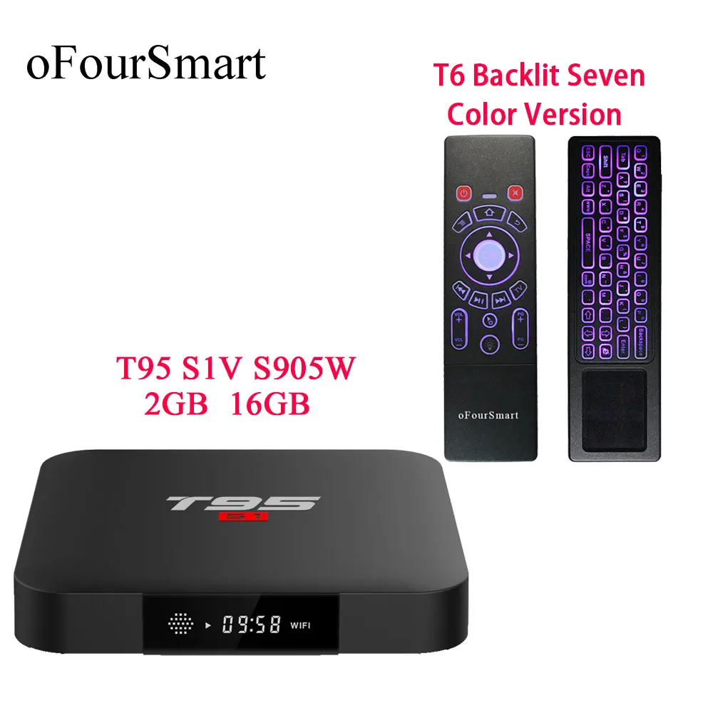 Amlogic S905W T95 S1V ТВ Box четырехъядерный Android 7 1 потокового Коробки с T6 C Air Мышь лучше чем