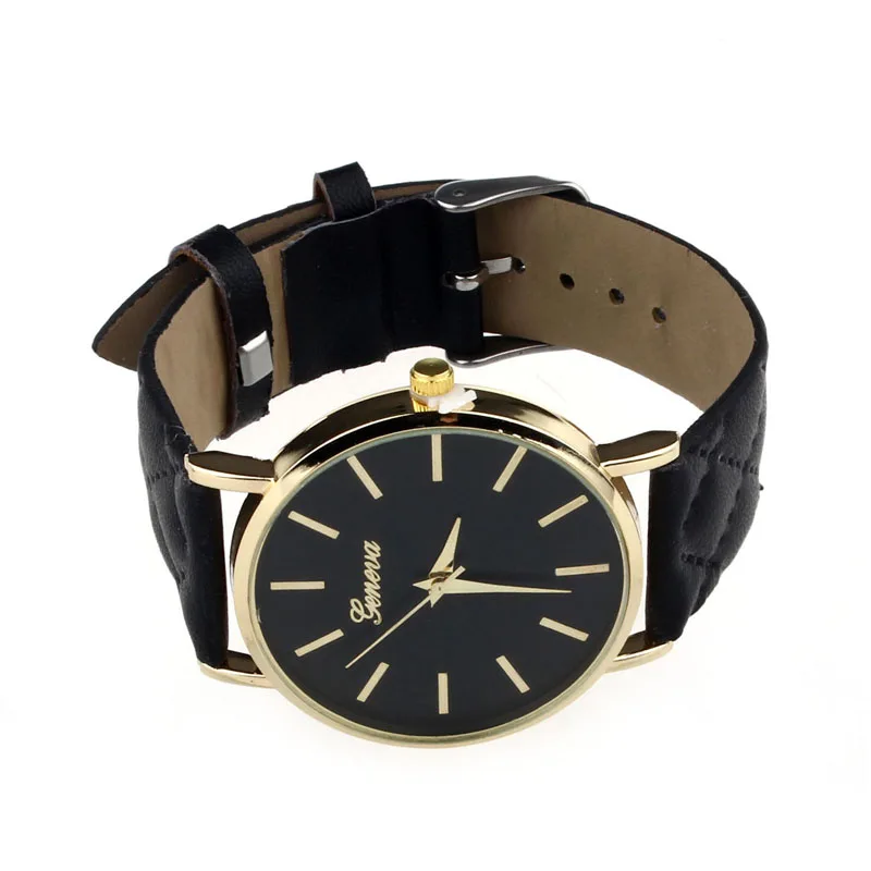 

(Free for RU/ES) Pinhole Pattern Unisex Watches for Womens Casual Checkers Faux Leather Quartz Wristwatch Good Montre Femme #BL5
