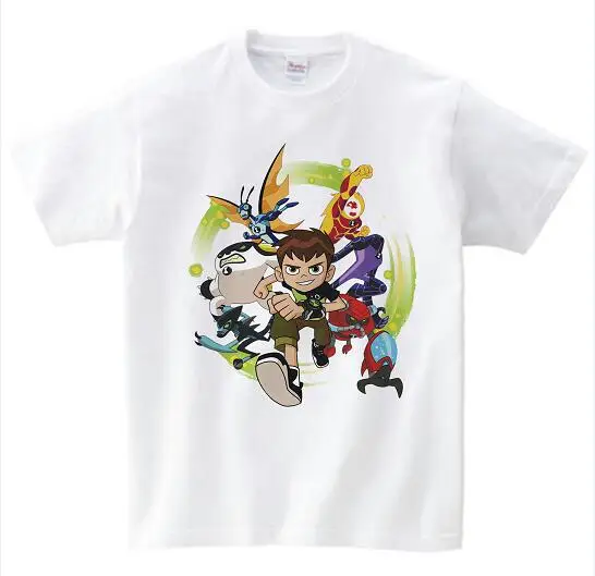 Новинка года, Детская футболка Omnitrix Ben 10 крутая детская футболка из натуральной кожи летние топы для маленьких мальчиков и девочек, футболки с рисунками из аниме, От 3 до 9 лет - Цвет: white childreT-shirt